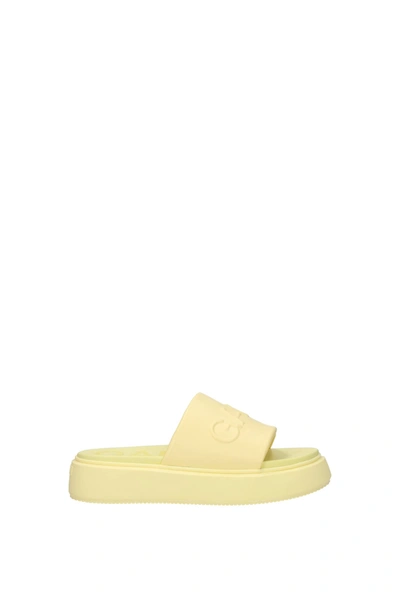 Ganni Woman Sandals Light Yellow Size 11 Textile Fibers