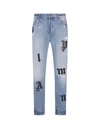 PALM ANGELS PALM ANGELS JEANS WITH LOGO PATCHES