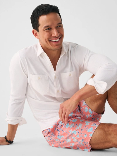 Faherty Beacon Printed 7 Swim Trunks In Rose Pointe Floral