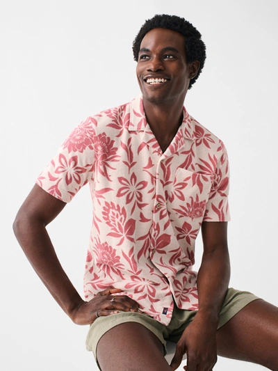 Faherty Cabana Towel Terry Shirt In Shell Rose Blossom