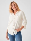 Faherty Legend Sweater Shirt In Pure White Twill