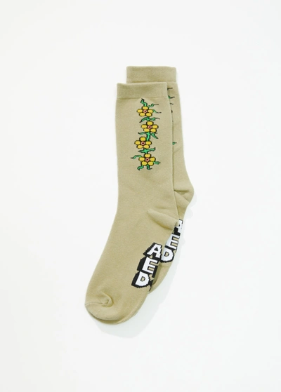 Afends Crew Socks In Beige