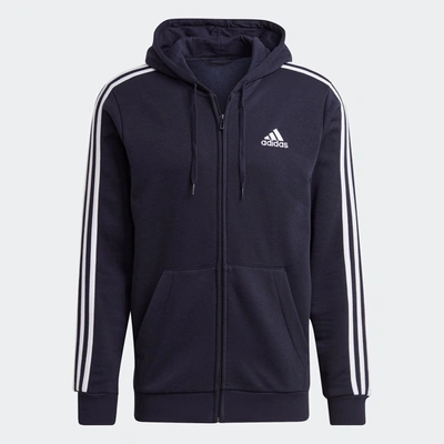 Adidas Originals Men's Adidas Essentials Fleece 3-stripes Full-zip Hoodie In Multi