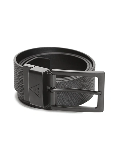 Guess Factory Reversible Snakeskin-embossed Belt In Black