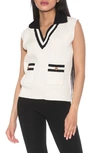 Alexia Admor Michelle Cable Knit Sweater Vest In Ivory