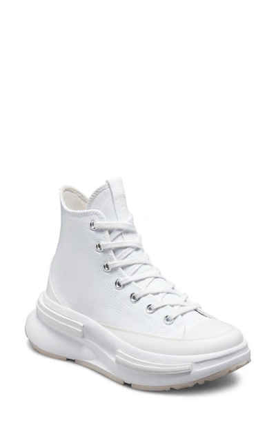 Converse Run Star Legacy Cx High Top Platform Sneaker In White/ White/ Pale Putty