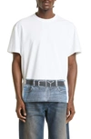 Y/project Man White T-shirts In White/ Navy