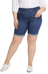 Nydj Ella Roll Cuff High Waist Denim Shorts In Dazzling
