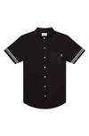MAVRANS TAILORED FIT BLACK GAME WATERPROOF SHORT SLEEVE PERFORMANCE BUTTON-UP SHIRT