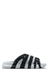 Nike Air More Uptempo Slide Sandal In White/ Varsity Red/ Black