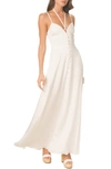 Dress The Population Mia A-line Maxi Dress In Off White