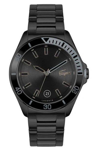 Lacoste Men's Tiebreaker Black Silicone Strap Watch 43mm