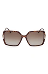Tom Ford Joanna 59mm Polarized Butterfly Sunglasses In Brown
