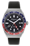 Ferragamo Slx Gmt Silicone Watch In Silver