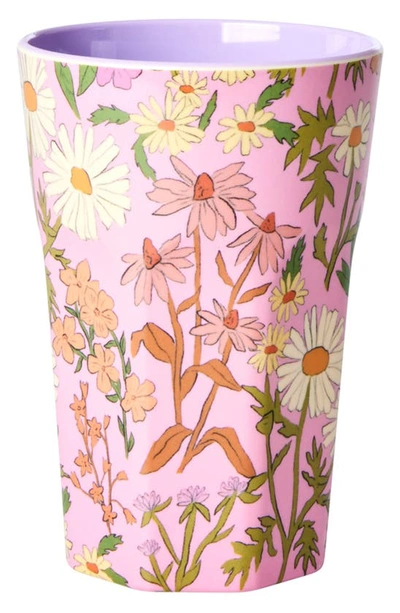 Rice Set Of Four Melamine Tumblers In Daisy Dearest