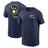 Nike Navy Milwaukee Brewers Over The Shoulder T-shirt In Navy