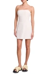 A.l.c Elsie Strapless Cady Mini Dress In Ecru