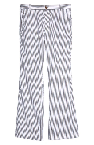 Kiko Kostadinov White Ria Ventilation Trousers In White Cream Pinstripe