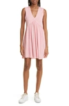 Atm Anthony Thomas Melillo Sleeveless V-neck Pleated Mini Dress In Pink