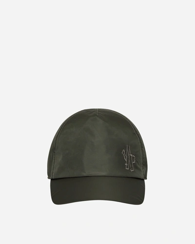Moncler Born To Protect Embroidered Logo Baseball Cap In Green