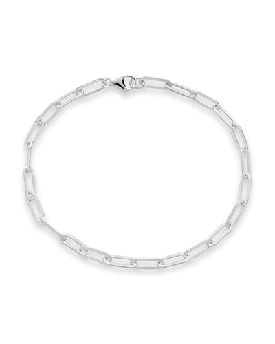 Sterling Forever 14k Over Silver Small Link Bracelet In White