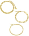 Sterling Forever Anchor Chain Link Bracelet Set In White