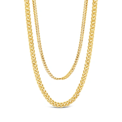 Sterling Forever 14k Plated Everyday Layered Curb Chain Necklace In Gold
