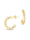 Sterling Forever 14k Gold Plated Sterling Silver Open Link Hoop Earrings In White