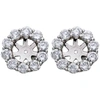 Pompeii3 1 1/2ct Diamond Halo Earring Studs Jackets White Gold (6-6.7mm) In White