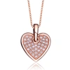 GENEVIVE Rose Gold Overlay Cubic Zirconia Pave Heart Necklace