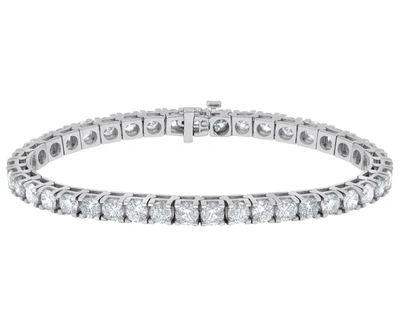 Diana M. 14k White Gold 10.00cts. Tennis Bracelet In Silver