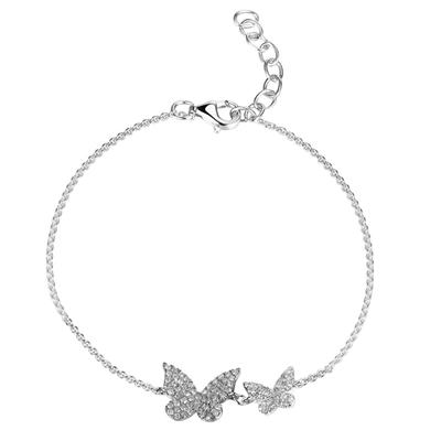 Sabrina Designs 14k 0.21 Ct. Tw. Diamond Double Butterfly Bracelet In White