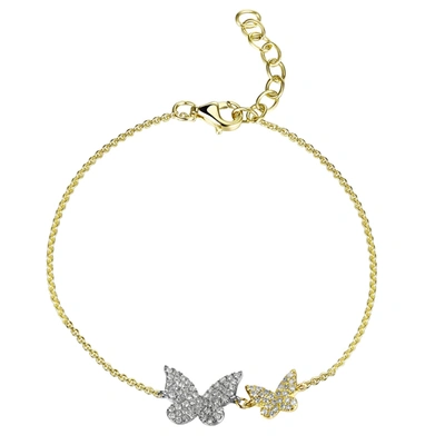Sabrina Designs 14k 0.21 Ct. Tw. Double Butterfly Bracelet In Yellow