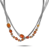 GUCCI Gucci Raindrop Silver and Synthetic Orange Stone Necklace