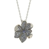 SUZY LEVIAN SAPPHIRE AND DIAMOND ACCENT IN STERLING SILVER PETITE FLOWER PENDANT