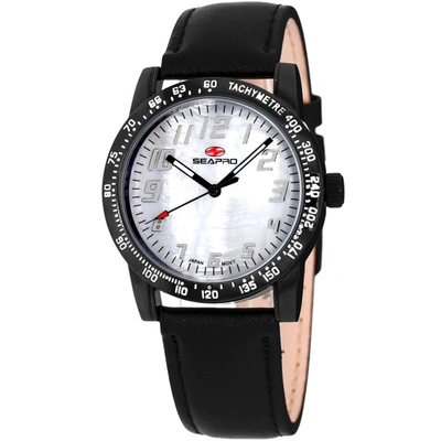 Seapro Women's White Mop Dial Watch In Black / Mop / Mother Of Pearl