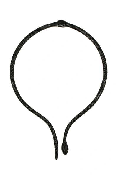 Eye Candy La Viper Gold Snake Necklace In Black