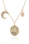 Eye Candy La Luxe Collection 14k Plated Capricorn Charm Necklace In Gold