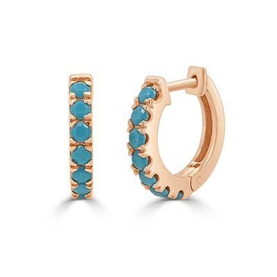 Sabrina Designs 14k Turquoise Huggie Earrings In Yellow