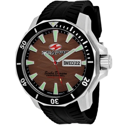 Seapro Men's Brown Dial Watch In Black