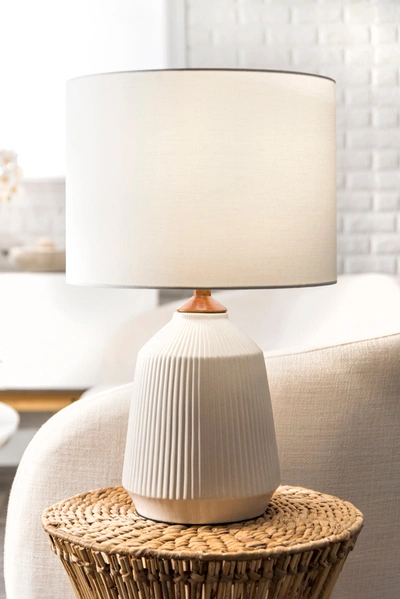 Nuloom Cream Renton Ceramic 24" Table Lamp In Beige