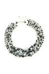 Eye Candy La Crystal Statement Necklace In Black