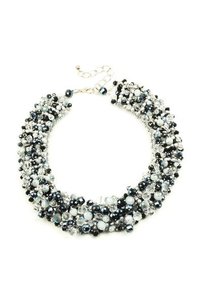 Eye Candy La Crystal Statement Necklace In Black