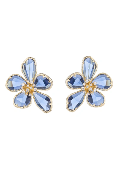 Eye Candy La Kolab Earrings - Blue In Silver