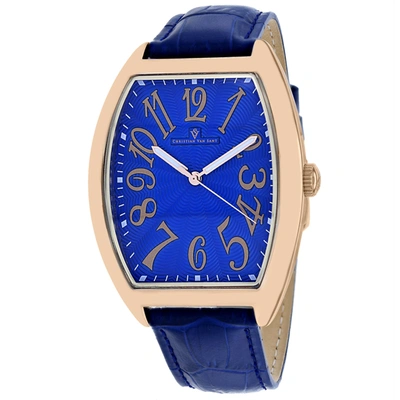 Christian Van Sant Royalty Ii Quartz Blue Dial Mens Watch Cv0376 In Blue / Gold Tone / Rose / Rose Gold Tone