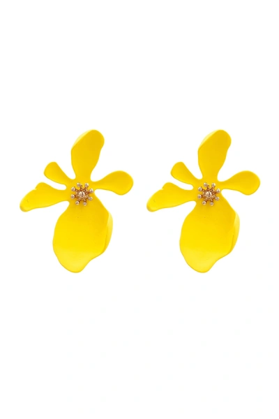 Eye Candy La Luxe Collection Resin Georgia Matte Earrings In Yellow