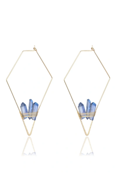 Eye Candy La Kite Quartz Earrings - Blue In White