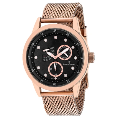 Christian Van Sant Men's Black Dial Watch In Pink