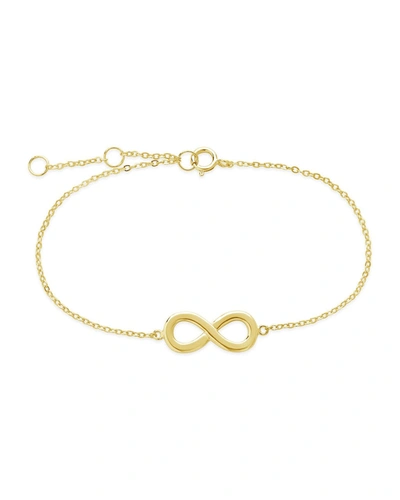 Sterling Forever 14k Over Silver Delicate Infinity Bracelet In Gold