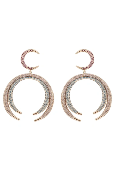 Eye Candy La Crescent Earrings In White